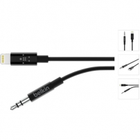 Cablu AUX lightning Belkin, cu 3,5 mm jack pentru iPhone / iPad - 1,8 m - negru