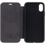 Husă flip Maserati Granlusso, pentru iPhone X / XS - negru
