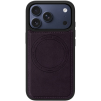 Husă de protecție din piele PU cu MagSafe pentru iPhone 17 Pro Max - violet închis