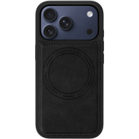 Husă de protecție din piele PU cu MagSafe pentru iPhone 17 Pro Max - negru