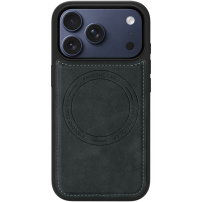 Husă de protecție din piele PU cu MagSafe pentru iPhone 17 Pro Max - gri închis