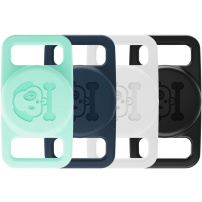 XDcase set de huse din silicon pentru fixare pe zgardă pentru AirTag 1 / 2 - 4 buc - albastru