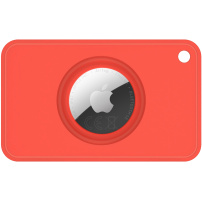 XDcase card transparent pentru portofel cu spațiu pentru AirTag 1 / 2 - roșu