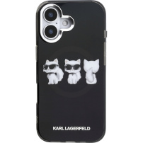 Husă Karl Lagerfeld IML Choupette Trio Watercolor cu MagSafe pentru iPhone 17 - negru