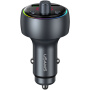 USAMS CC328 Bluetooth FM transmitter auto cu porturi USB-C / USB-A - 30W - gri închis