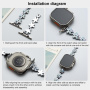 xDfind curea metalică cu flori pentru Apple Watch 42mm / 41mm / 40mm / 38mm - aur roz