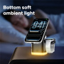 JJT-C53 Qi2 4v1 Suport magnetic Wireless cu lampă și Cablu USB-C pentru iPhone / Apple Watch / AirPods - 30W - negru