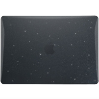 Husă transparentă lucioasă cu sclipici pentru MacBook Neo (A3404) - negru