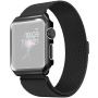 Carcasă metalică cu curea structură milano pentru Apple Watch 38mm - negru
