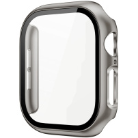 Carcasă metalică cu sticlă securizată pentru Apple Watch 42mm (Seriile 10 / 11) - titan natural