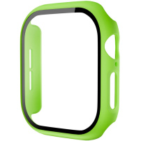 Husă mată cu sticlă securizată pentru Apple Watch 42mm (Seriile 10 / 11) - verde neon