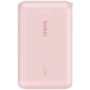 BELKIN Boost Charge baterie externă cu cablu integrat USB-C și port USB-C - 10 000 mAh - roz