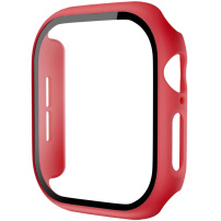 Carcasa mata cu sticla securizata pentru Apple Ceas 46mm - rosu