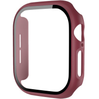 Carcasa mata cu sticla securizata pentru Apple Ceas 46mm - visiniu