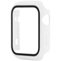 Husa de protectie cu sticla securizata pentru Apple Watch 38mm - alb