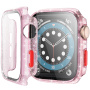 Carcasă de protecție sclipitoare cu sticlă securizată pentru Apple Watch 38mm - roz