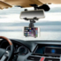 Suport pe oglindă retrovizoare auto, pentru iPhone - negru