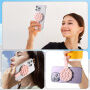 Suport magnetic MagSafe cu ventuze și curea pentru iPhone - roz