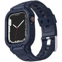 Carcasă rezistentă Armor cu curea pentru Apple Watch 41mm / 40mm / 38mm - albastru închis
