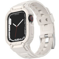 Carcasă rezistentă Armor cu curea pentru Apple Watch 41mm / 40mm / 38mm - crem