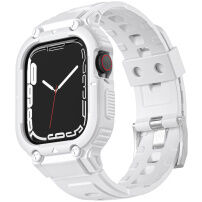 Carcasă rezistentă Armor cu curea pentru Apple Watch 45mm / 44mm / 42mm - alb