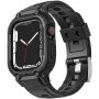 Carcasă rezistentă Armor cu curea pentru Apple Watch 45mm / 44mm / 42mm - negru