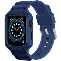 Carcasă rezistentă Armor cu curea pentru ceas Apple 46mm - albastru închis