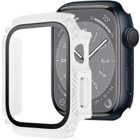 Carcasă rezistentă Armor cu sticlă securizată pentru Apple Watch 41 mm - alb