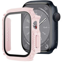 Carcasă rezistentă Armor cu sticlă securizată pentru Apple Watch 41 mm - roz