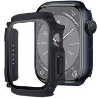 Carcasă rezistentă Armor cu sticlă securizată pentru Apple Watch 41 mm - negru