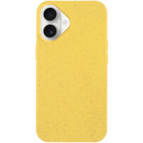 Husă mată biodegradabilă pentru iPhone 16 Plus - galbenă