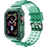 Carcasă rezistentă cu curea transparentă pentru Apple Watch 41mm / 40mm / 38mm - verde