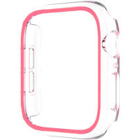 xDfind husă tip carte transparentă cu ramă luminoasă pentru Apple Watch 45mm - roz