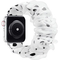 xDfind curea în stil elastic cu buline pentru Apple Watch 42mm / 41mm / 40mm / 38mm - albă