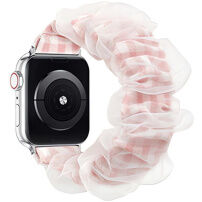xDfind curea tip elastic cu model în carouri pentru Apple Watch Ultra 49mm / 46mm / 45mm / 44mm / 42mm - roz