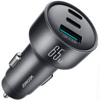 JOYROOM CCN19 încărcător auto cu porturi 2x USB-C / USB-A - 65W - gri închis