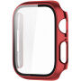 Carcasă de protecție metalică cu sticlă securizată pentru Apple Watch 45 mm - roșu