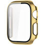 Carcasă de protecție metalică cu sticlă securizată pentru Apple Watch 45 mm - auriu