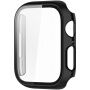 Carcasă de protecție metalică cu sticlă securizată pentru Apple Watch 45 mm - negru