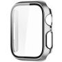 Carcasă de protecție metalică cu sticlă securizată pentru Apple Watch 45 mm - argintiu
