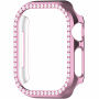 Husă tip carte metalică încrustată cu pietre pentru Apple Watch 41mm - roz