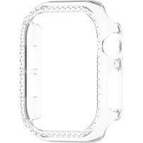 Husă tip carte lucioasă încrustată cu pietre pentru Apple Watch 46mm - transparentă