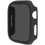 Husă tip carte mată cu sticlă securizată Anti-Spy pentru Apple Watch 44mm - negru