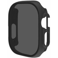 Husă tip carte mată cu sticlă securizată Anti-Spy pentru Apple Watch Ultra 49mm - neagră