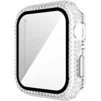 Carcasă acoperită cu pietre sticlă securizată pentru Apple Watch 42mm - transparent