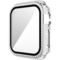 Carcasă acoperită cu pietre sticlă securizată pentru Apple Watch 42mm - argintiu