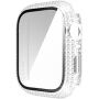 Carcasă acoperită cu pietre sticlă securizată pentru Apple Watch 45 mm - transparent