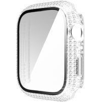 Carcasă acoperită cu pietre sticlă securizată pentru Apple Watch 45 mm - transparent