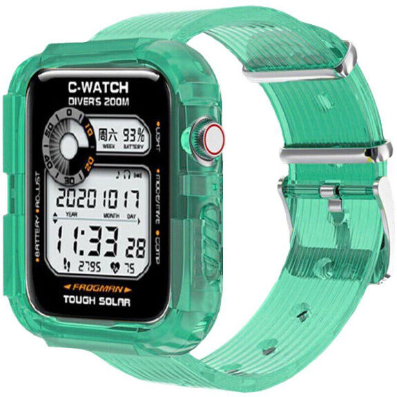 Carcasă cu curea transparentă pentru Apple Watch 41mm / 40mm / 38mm - verde