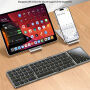 Yesido KB49 tastatură pliabilă Wireless Bluetooth cu touchpad și Suport - gri închis
